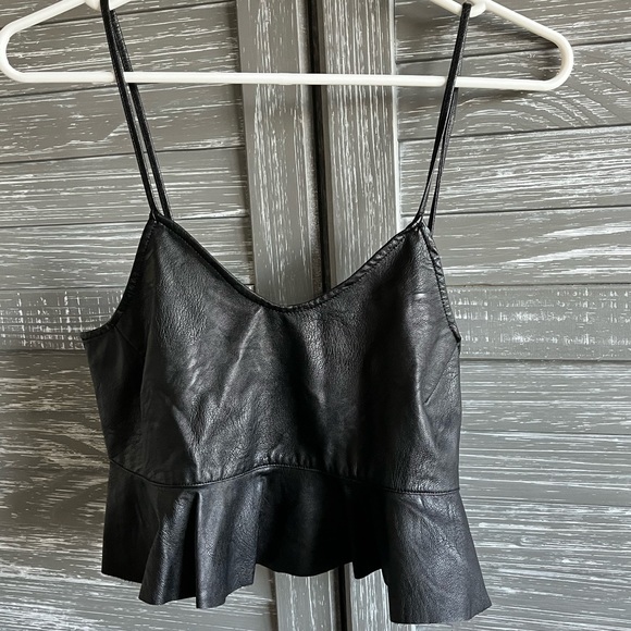 Zara Tops - Zara Leather Crop Top NWOT